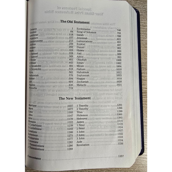 Holy Bible 2003 King James Version Giant Print Words Of Jesus In Red Concordance - Picture 4 of 5